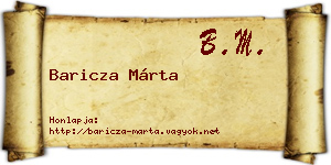 Baricza Márta névjegykártya